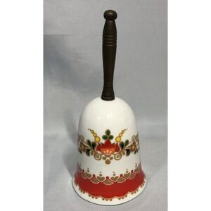 Vintage Bone China Ardalt Made in Taiwan Bell Red Green Gold